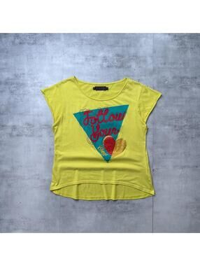 Y2K Coogi Yellow Follow Your Heart T shirt